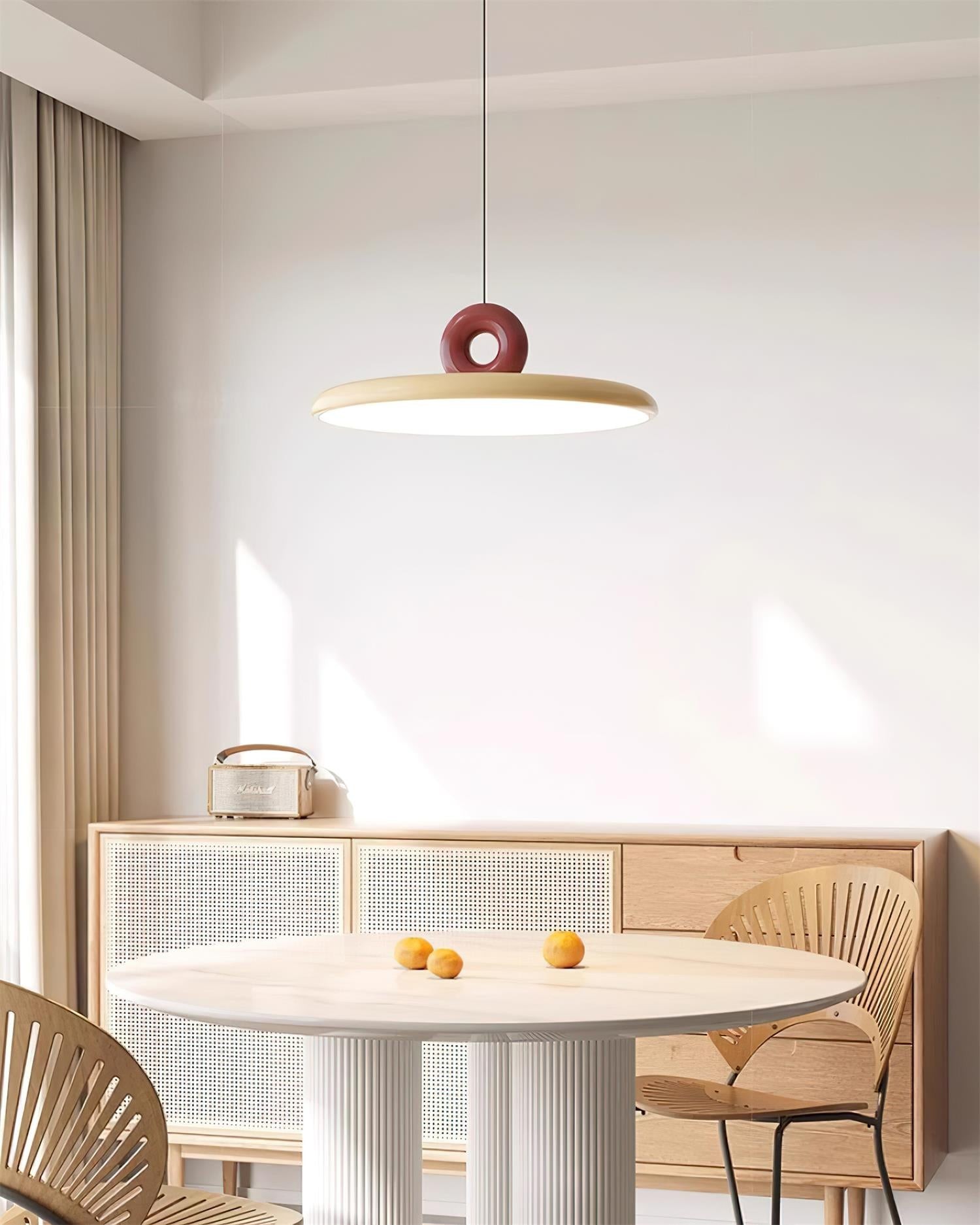 Cream Style Vertical Flying Saucer Pendant Lamp M269