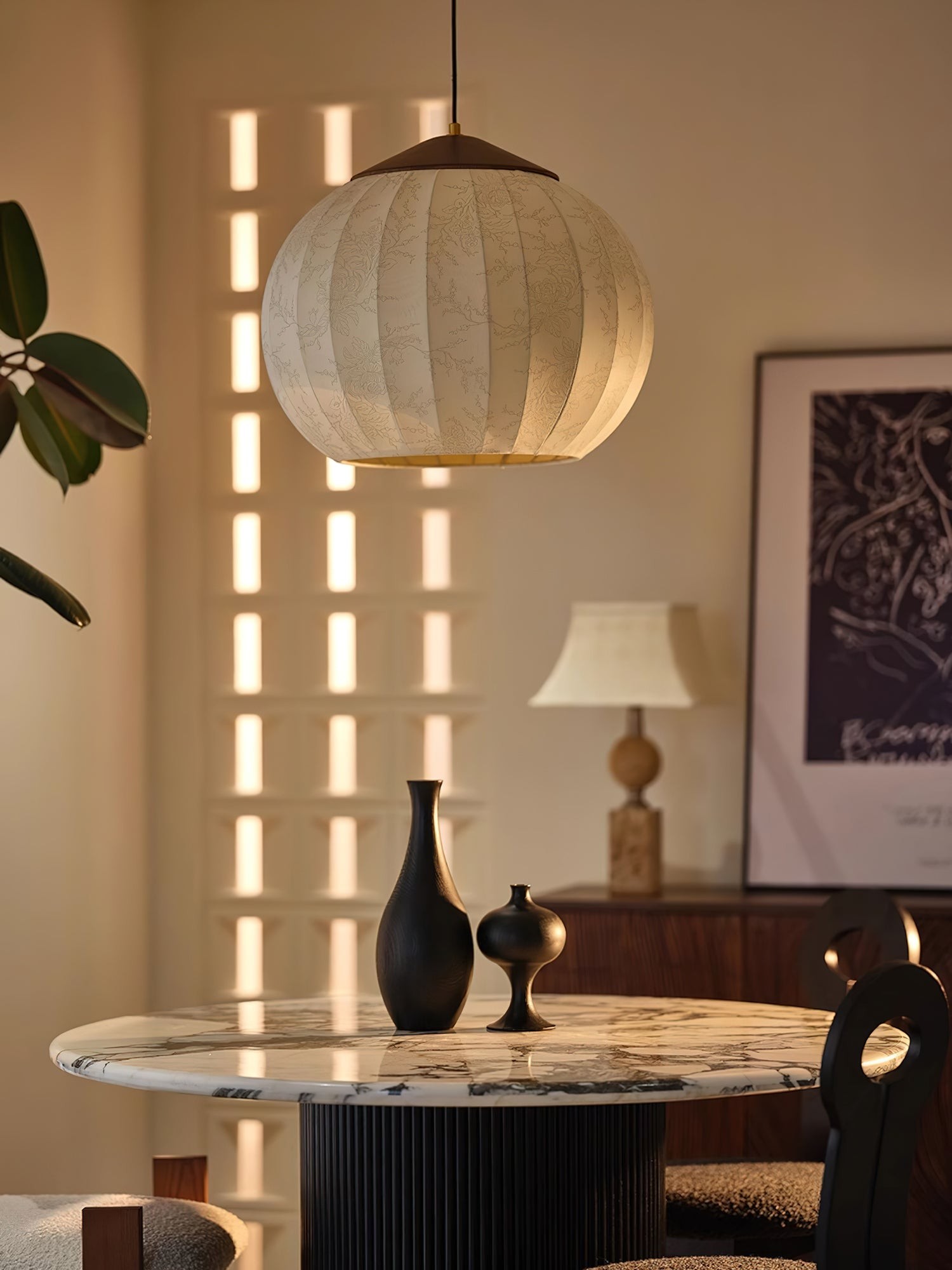 Japanese Style Fabric Lantern Pendant Lamp M62