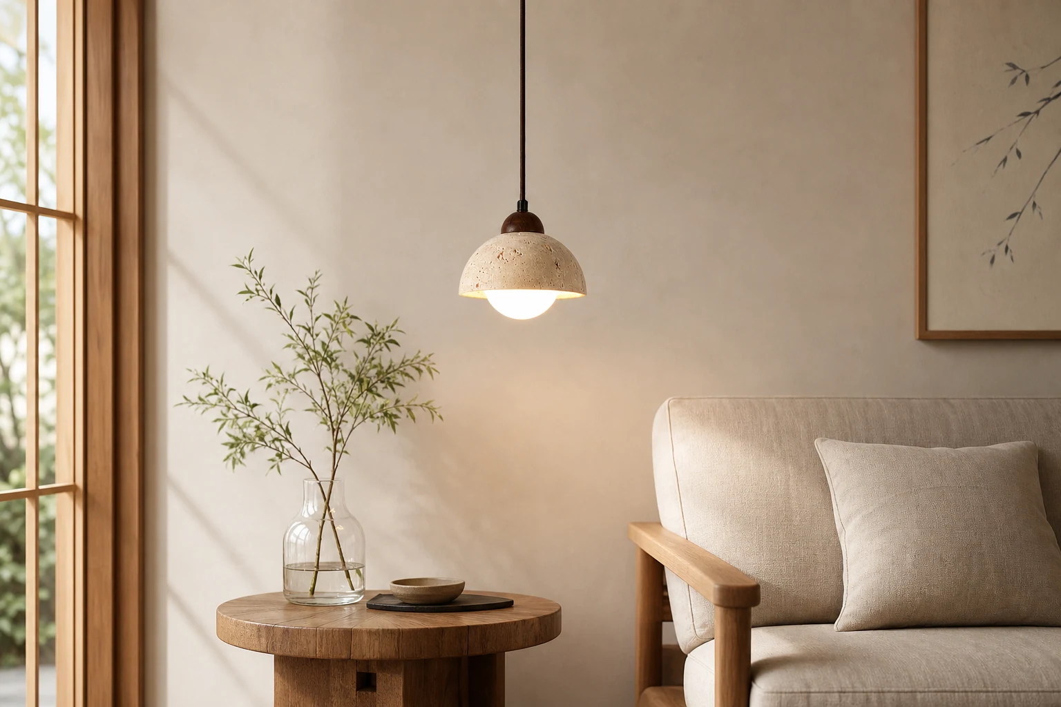 Lampa wisząca w scenie wnętrza stylu życia
