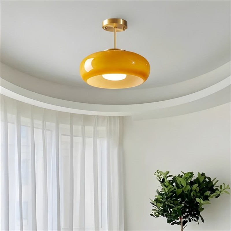 Art Deco Bauhaus Glass Disc Ceiling Light S152