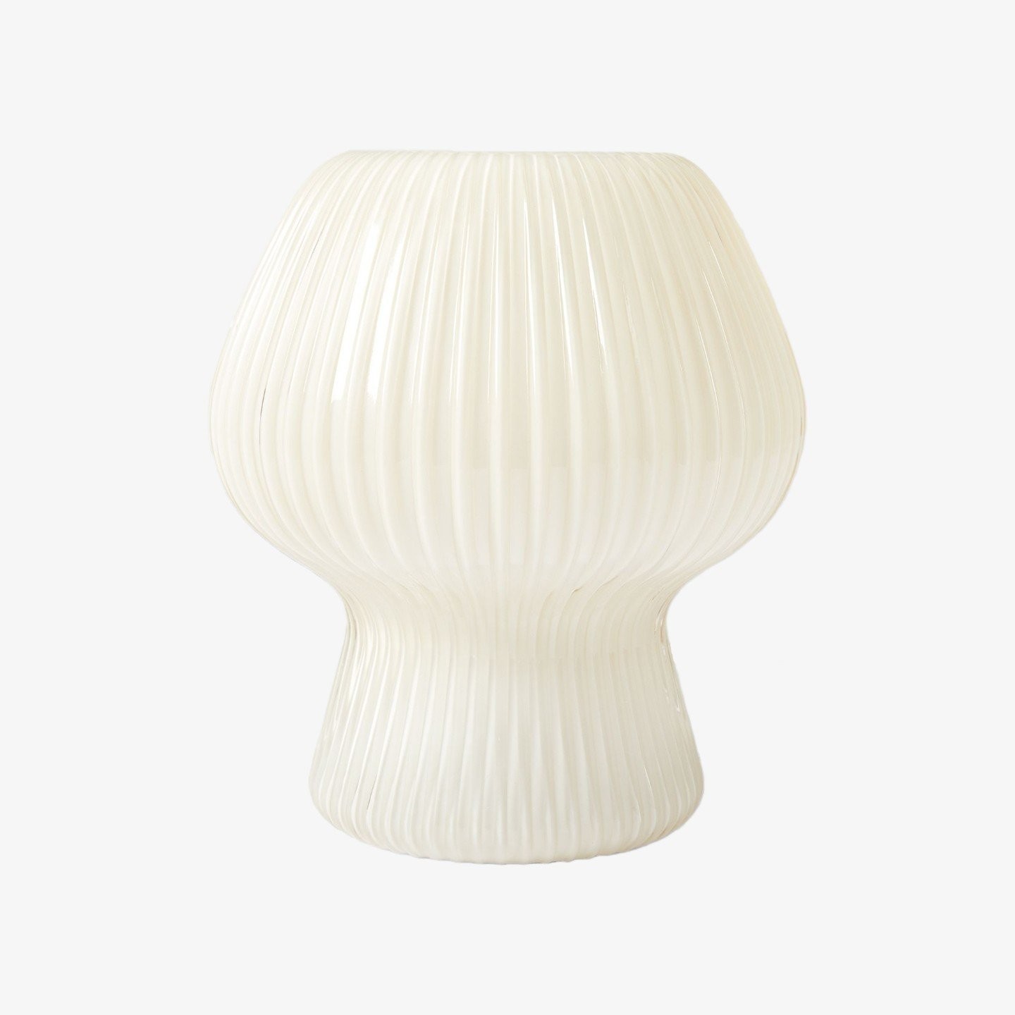 Nera Ribbed Glass Table Lamp Retro - Modern Design Glow Nightstand Accent T626