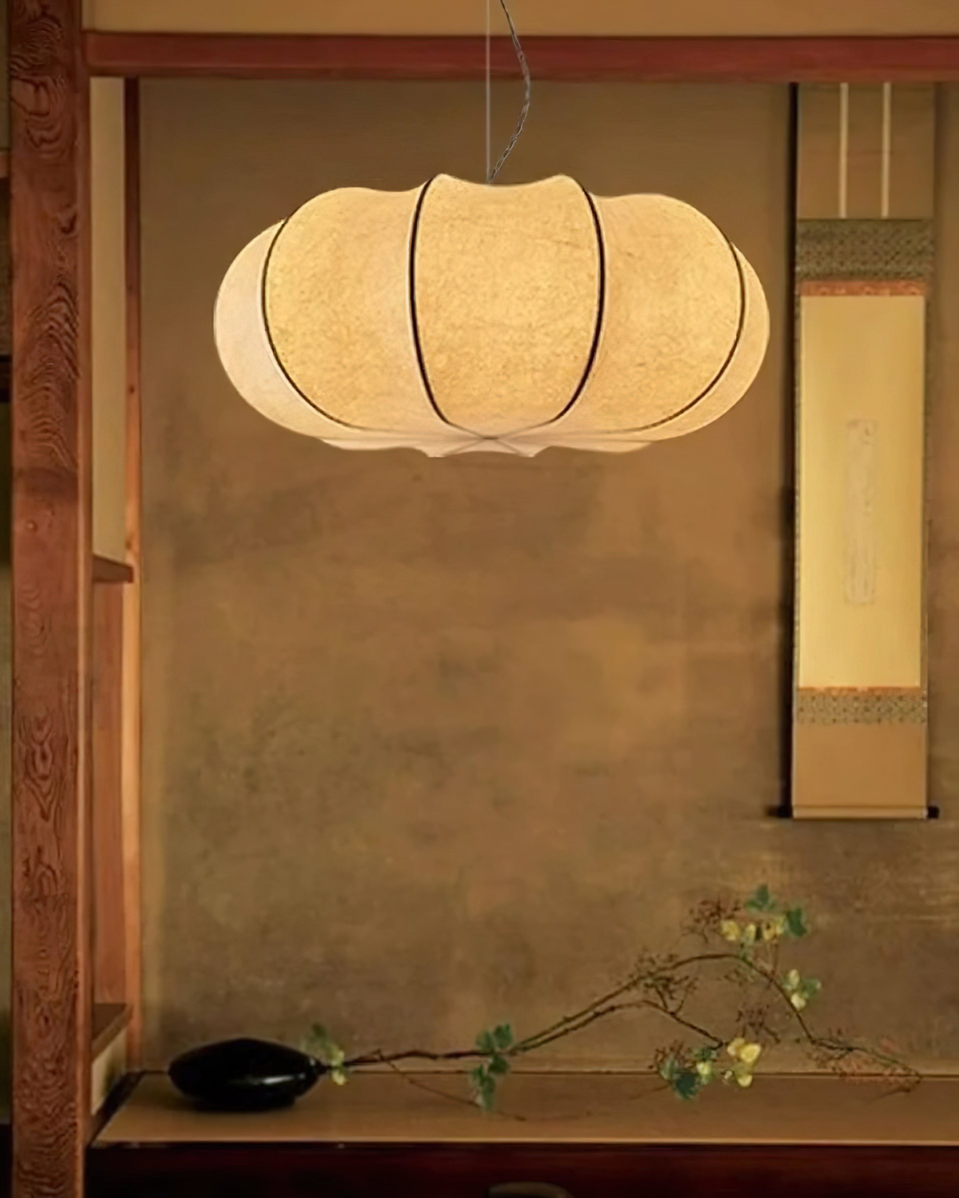 Modern Creative Flat Round Silk Pendant Lamp M125