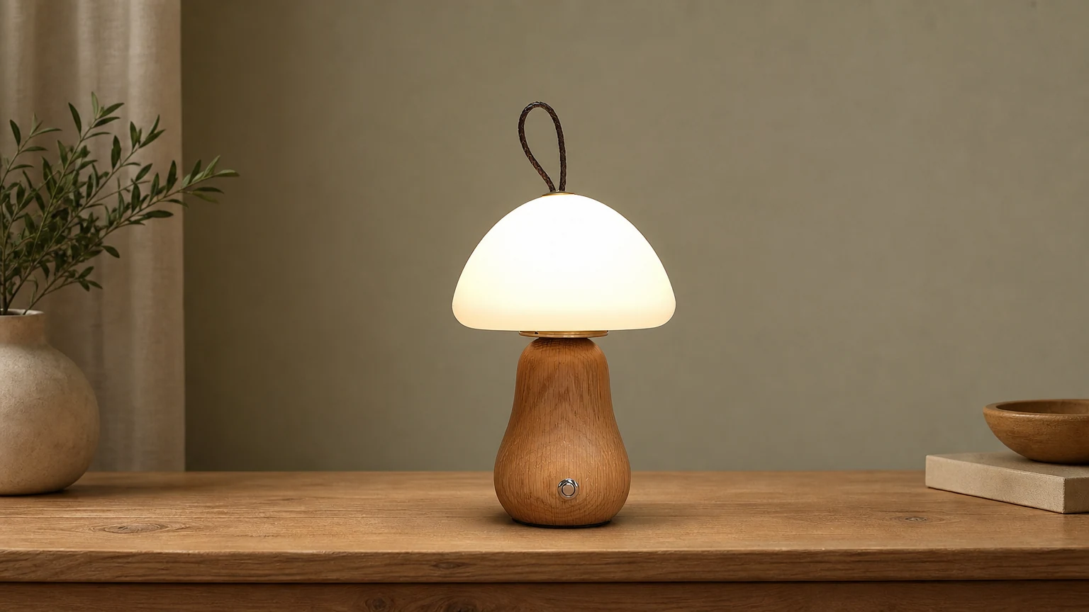 Lampa stołowa Palette Dream D270 świecąca w stylizowanym pomieszczeniu