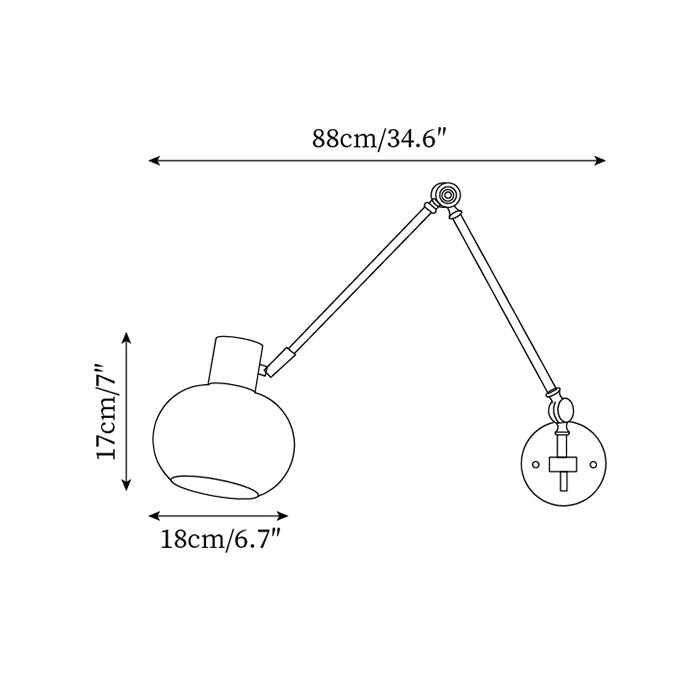 Retro Style Removable Wall Lamp M185