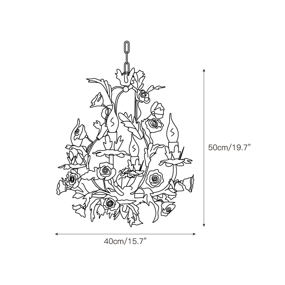 Ceramic Rose Chandelier D673