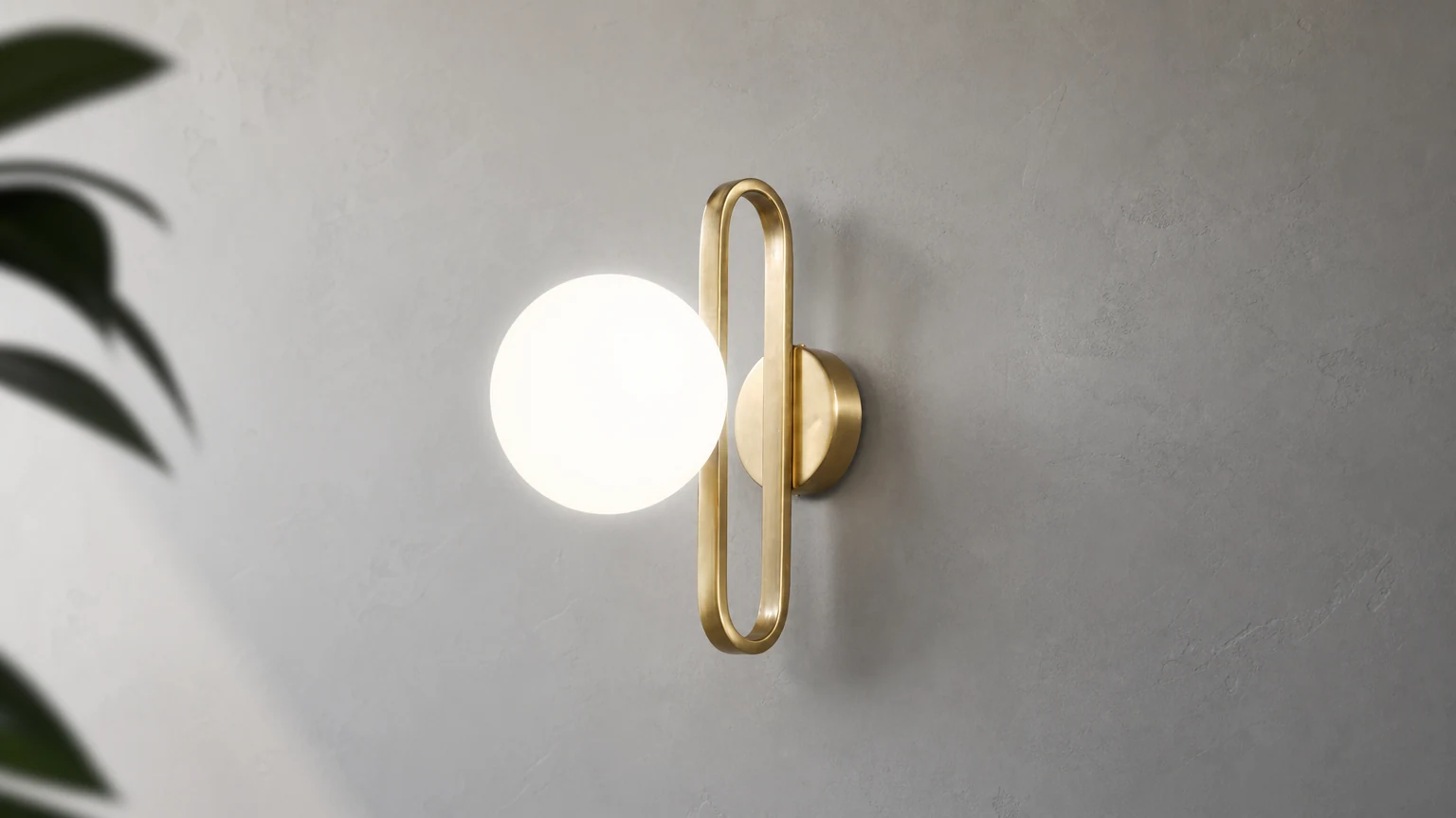 ENGILLA Oval Ring Wall Lamp in a warm interior wall scene