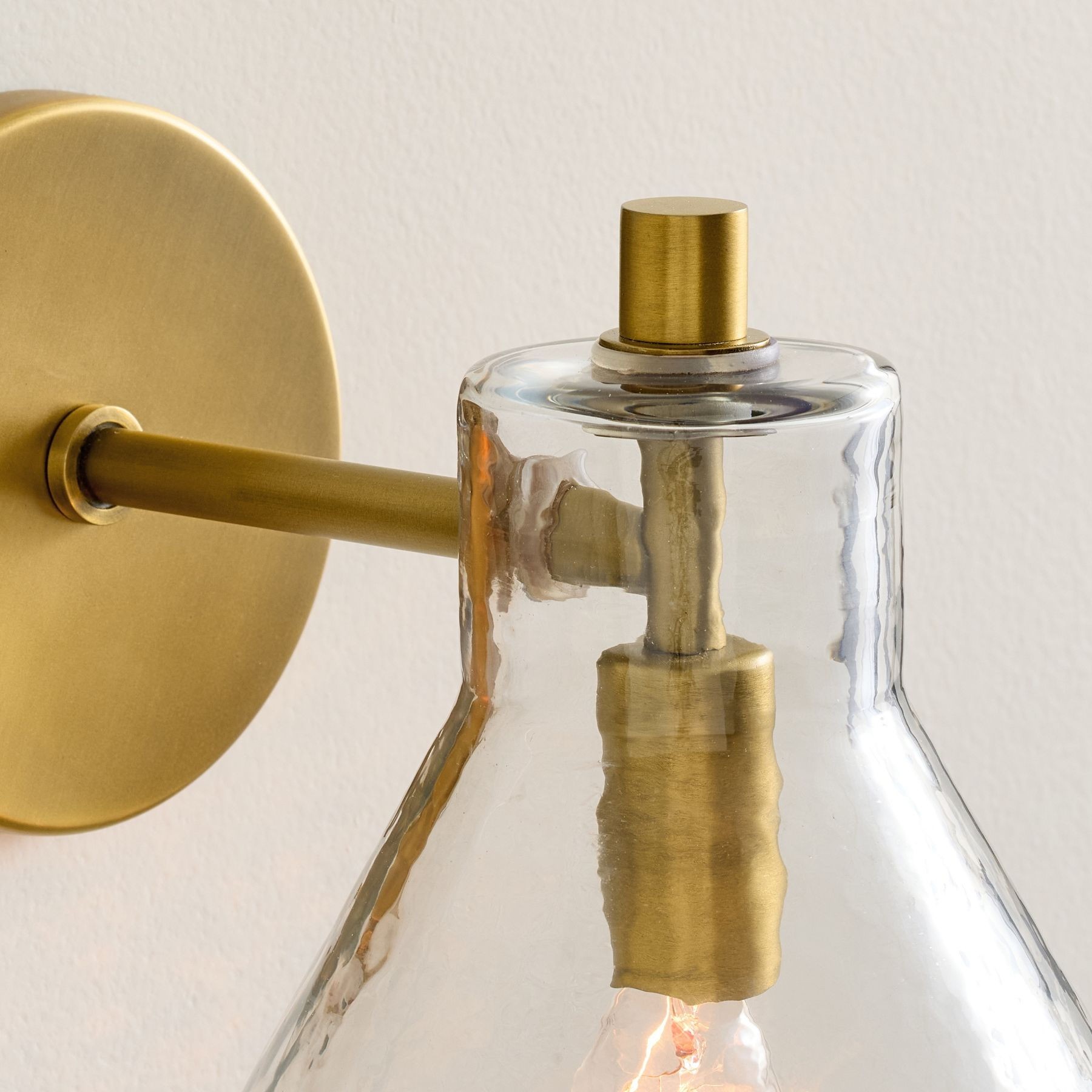 Glavira Recycled Glass Double Sconce - Indoor Brass Wall Lighting T049