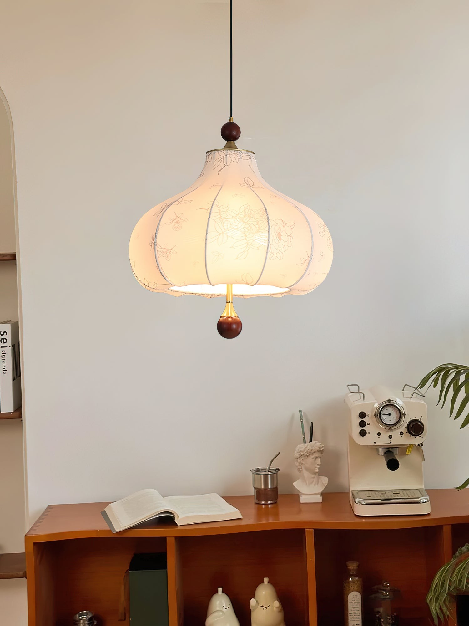 French Retro Fabric Pattern Pendant Lamp M77