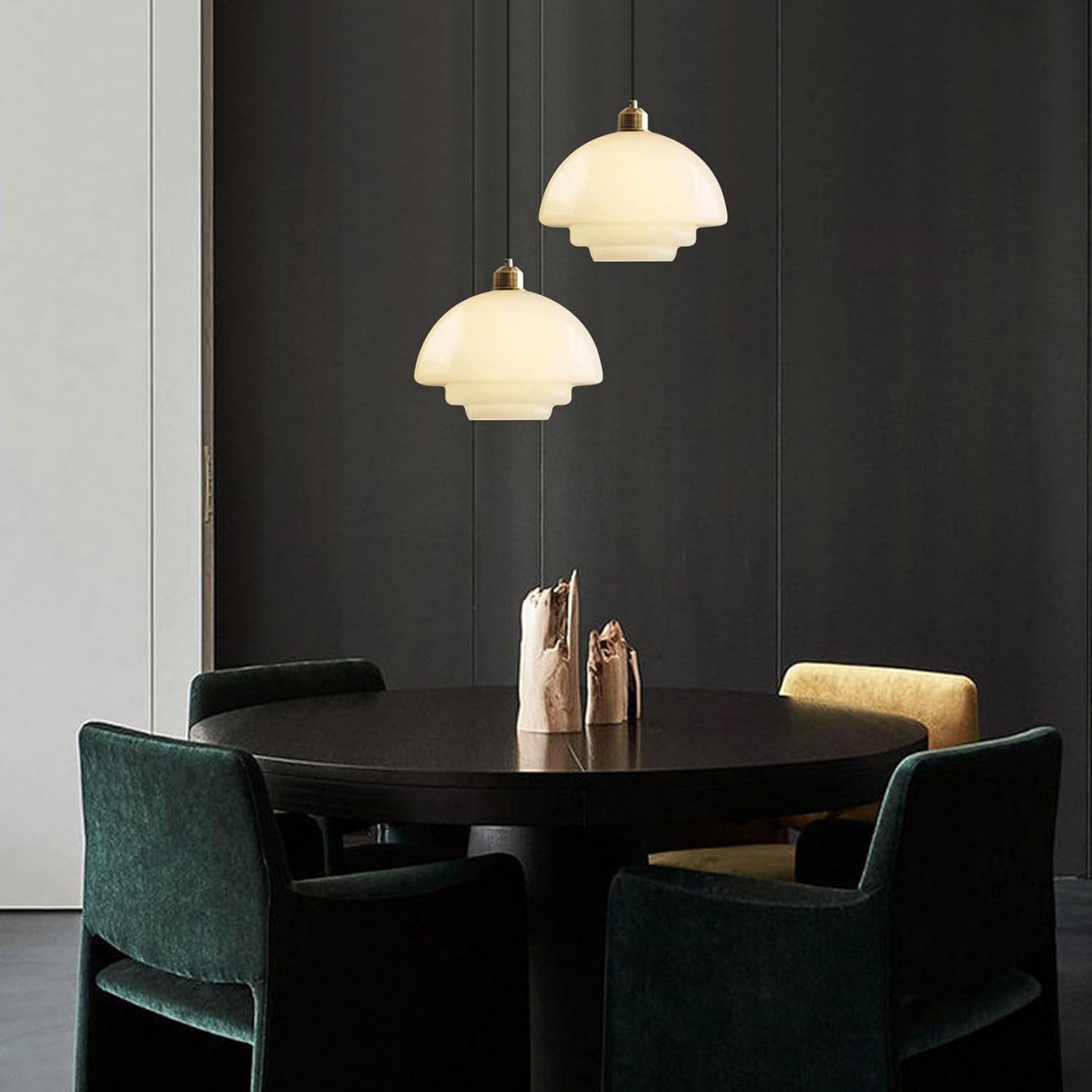 Mid-Century Art Milk White Glass Pendant Lamp S81