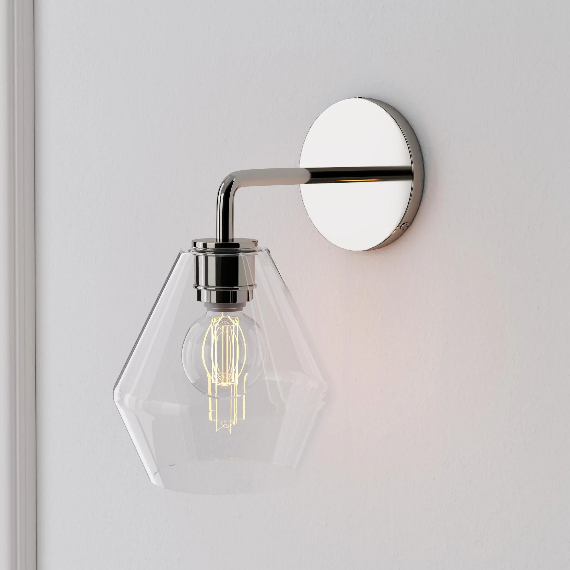Merin Sculptural Milk Glass Geometric Wall Lamp T241