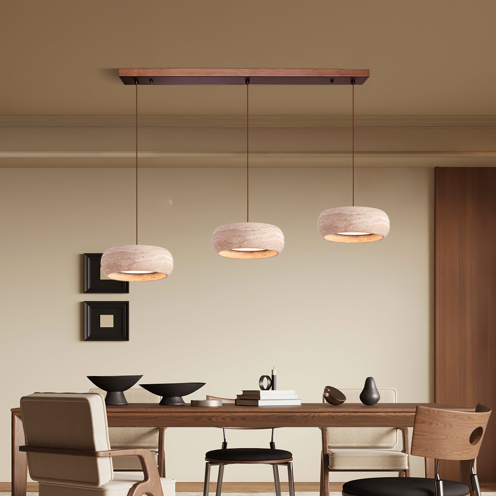 Travertine Drum Pendant Lamp D608