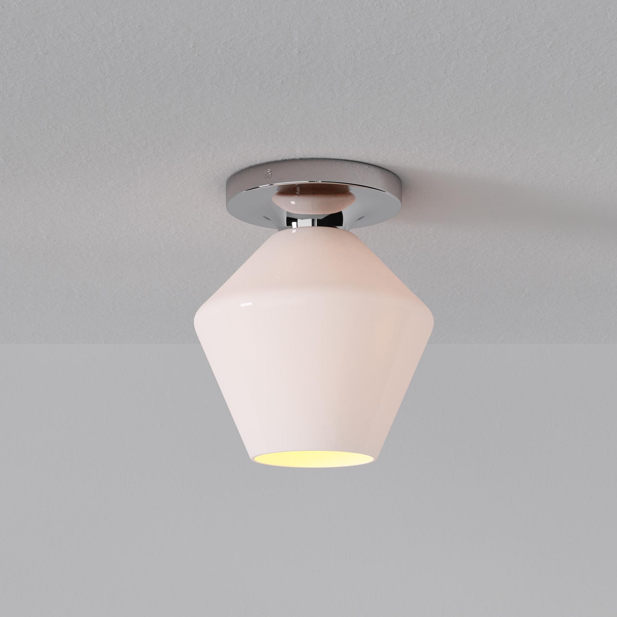 Merin Minimalist Sleek Geometric Glass Flushmount Light T155