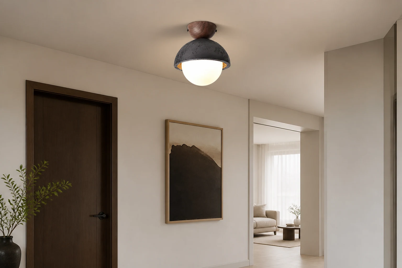 Lampa sufitowa Elvoro w jasnym, lifestylowym wnętrzu