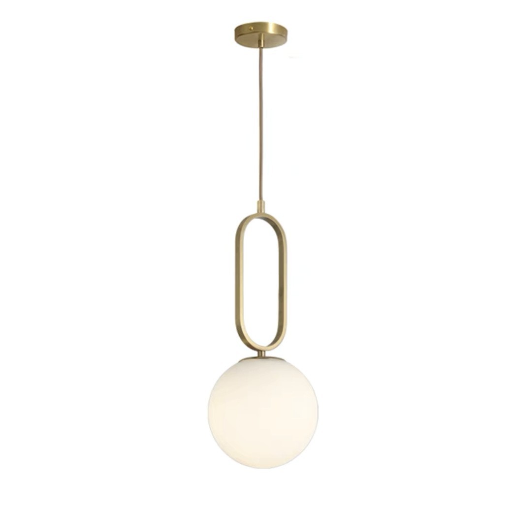 Full isolert visning av minimalistisk oval ringpendellampe