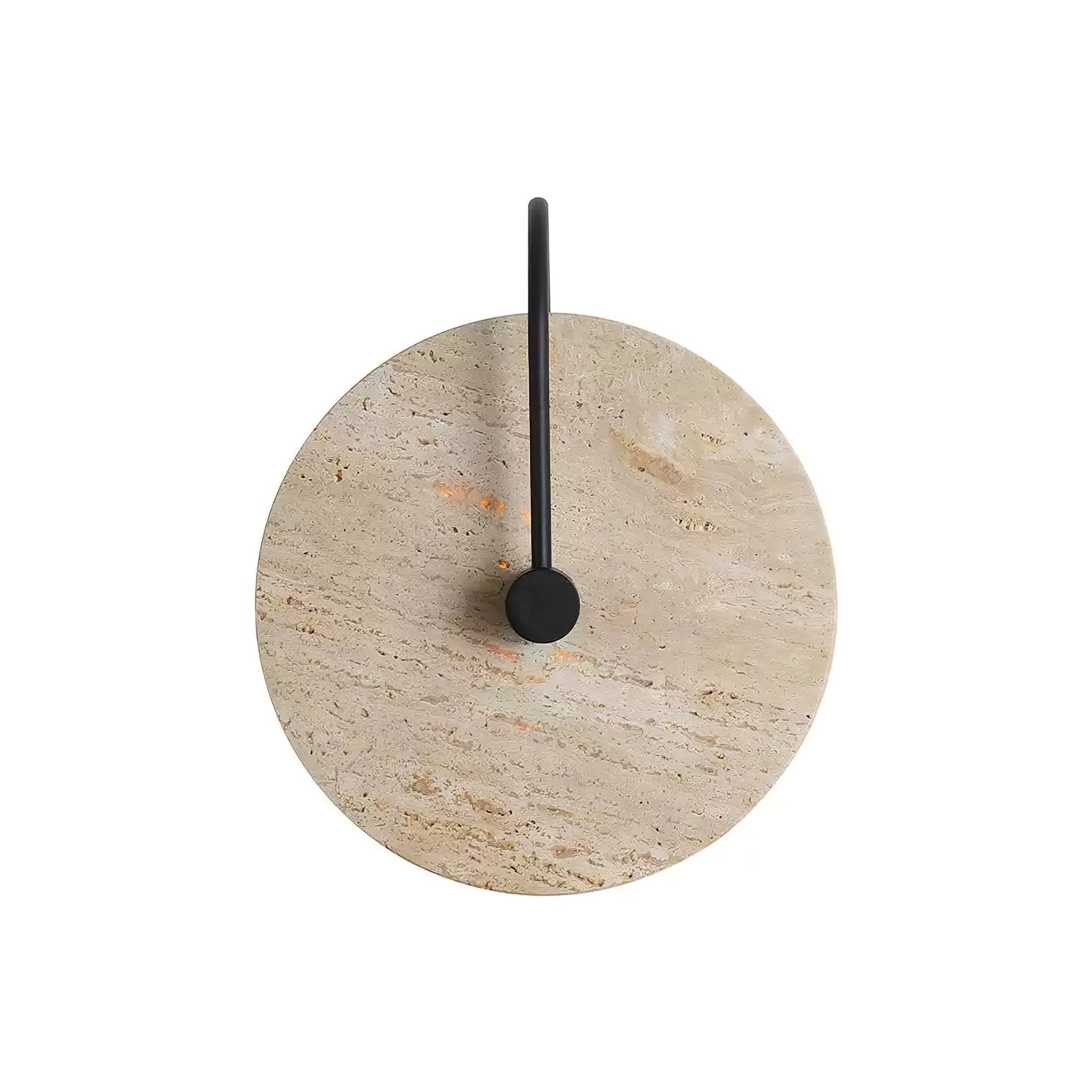 Simple Clock-Shaped Travertine Wall Lamp M25