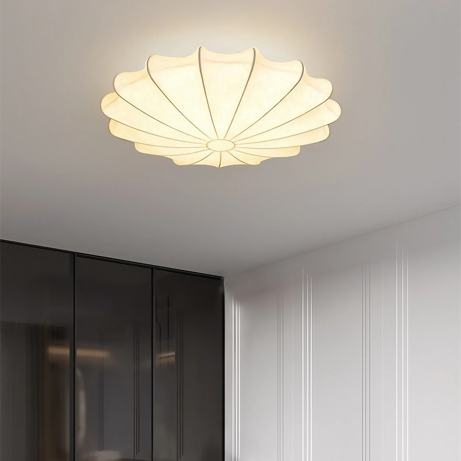 Japanese Style Wabi-Sabi Style Silk Ceiling Lamp S57