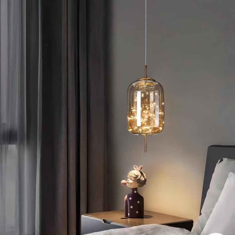 Scandinavian Cylinder Oval Glass Pendant Light M163