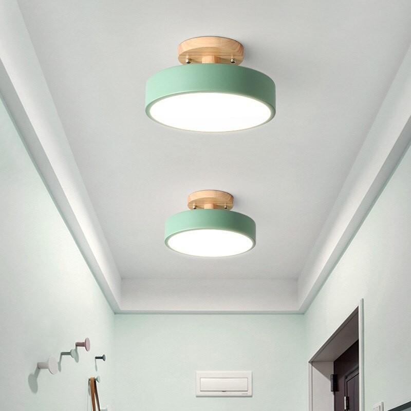 Nordic Macaroon Wooden Round Ceiling Lamp S82