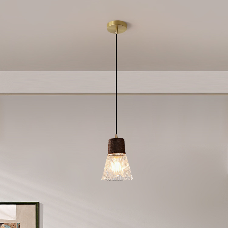 Nordic Hemp Rope Glass Pendant Light D938