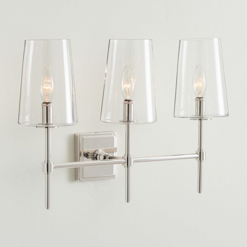 Derlina Multi-Head Candlestick Clear Glass Wall Lamp – Retro Metal Sconce T185