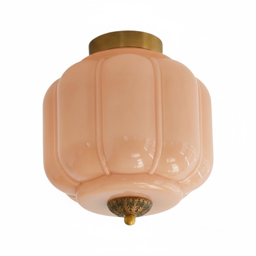 Vintage Eloise Milk Glass Flush Mount Ceiling Light - Vintage Charm Soft Glow T287