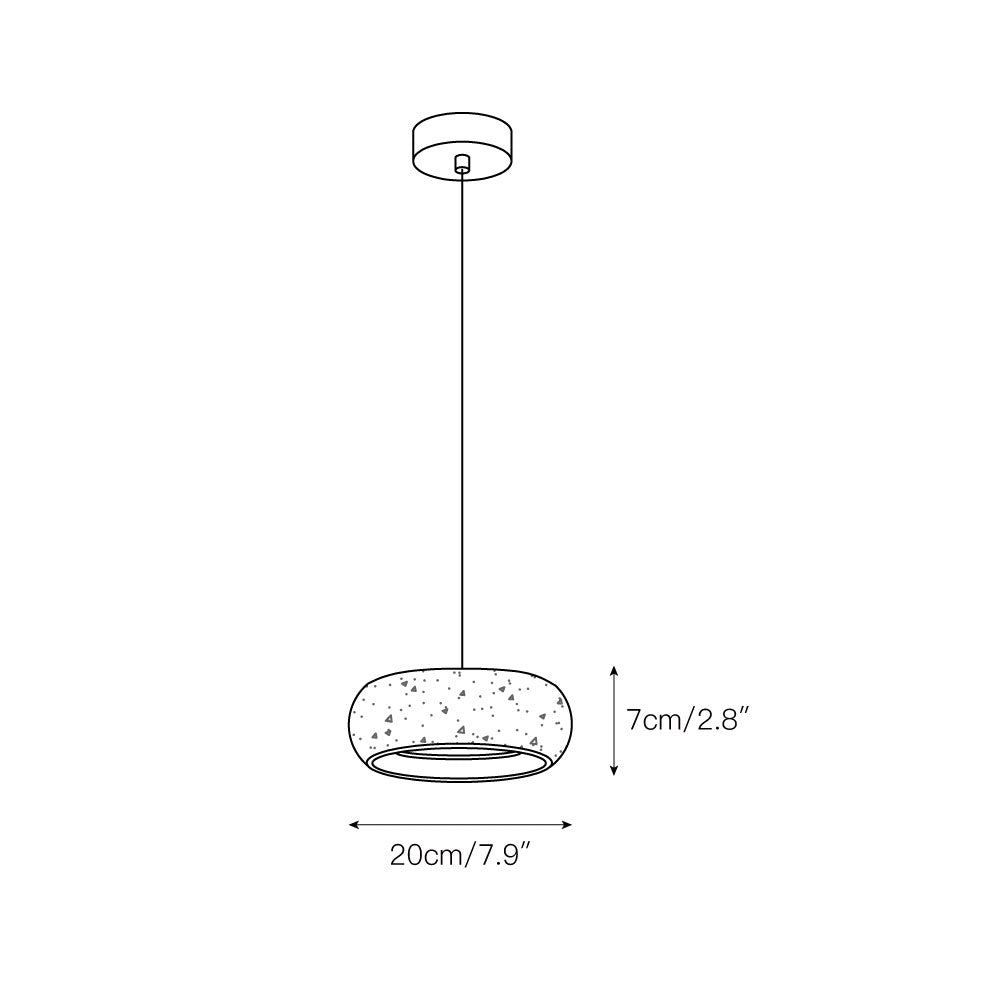 Travertine Drum Pendant Lamp D608