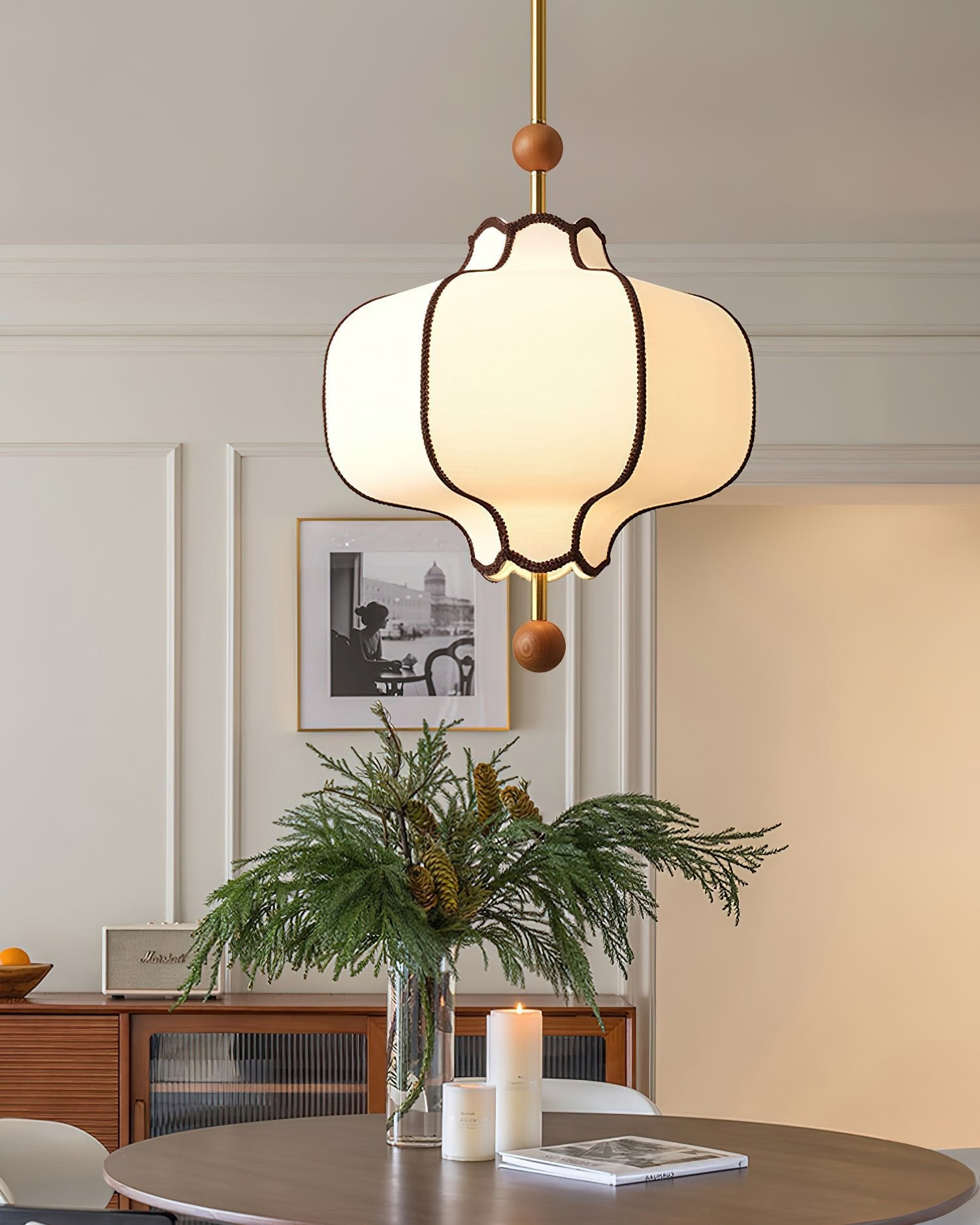 Vintage Textured Fabric Pendant Light M371