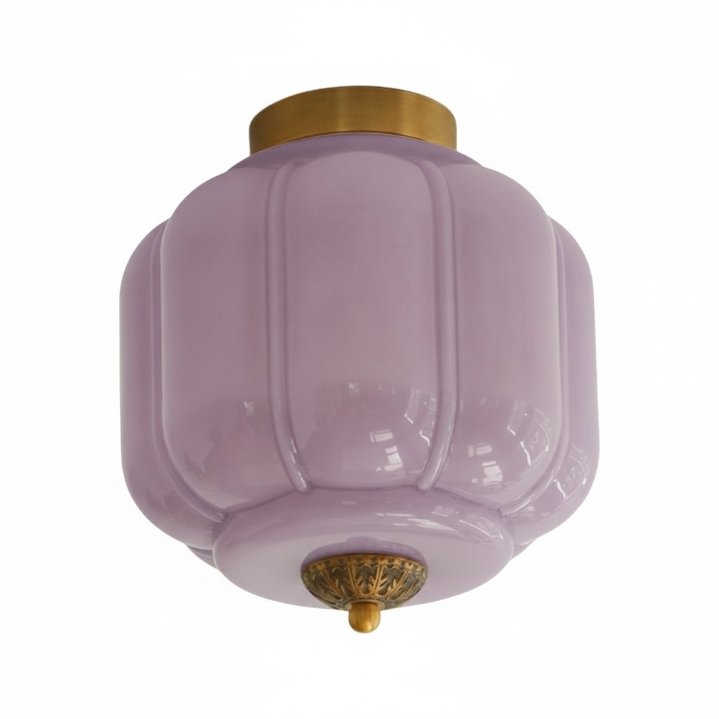 Vintage Eloise Milk Glass Flush Mount Ceiling Light - Vintage Charm Soft Glow T287