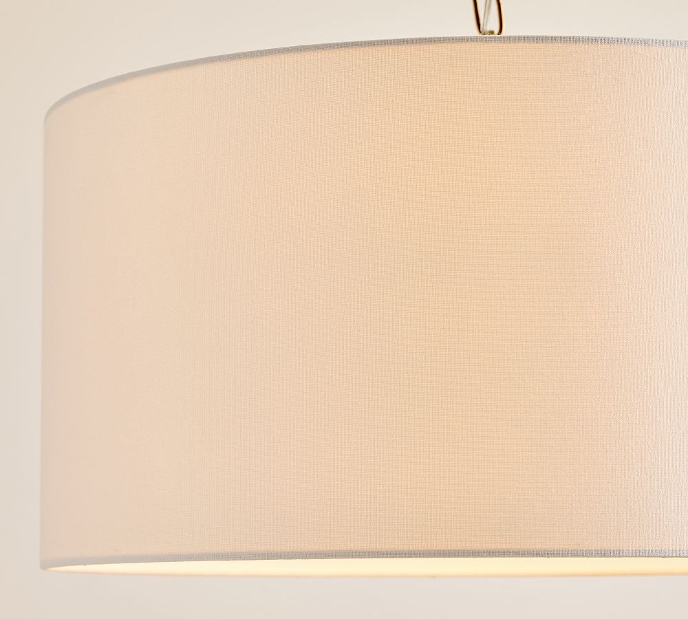 Dumora Iron Linen Drum Pendant - Vintage Brass Hanging Ceiling Light T123