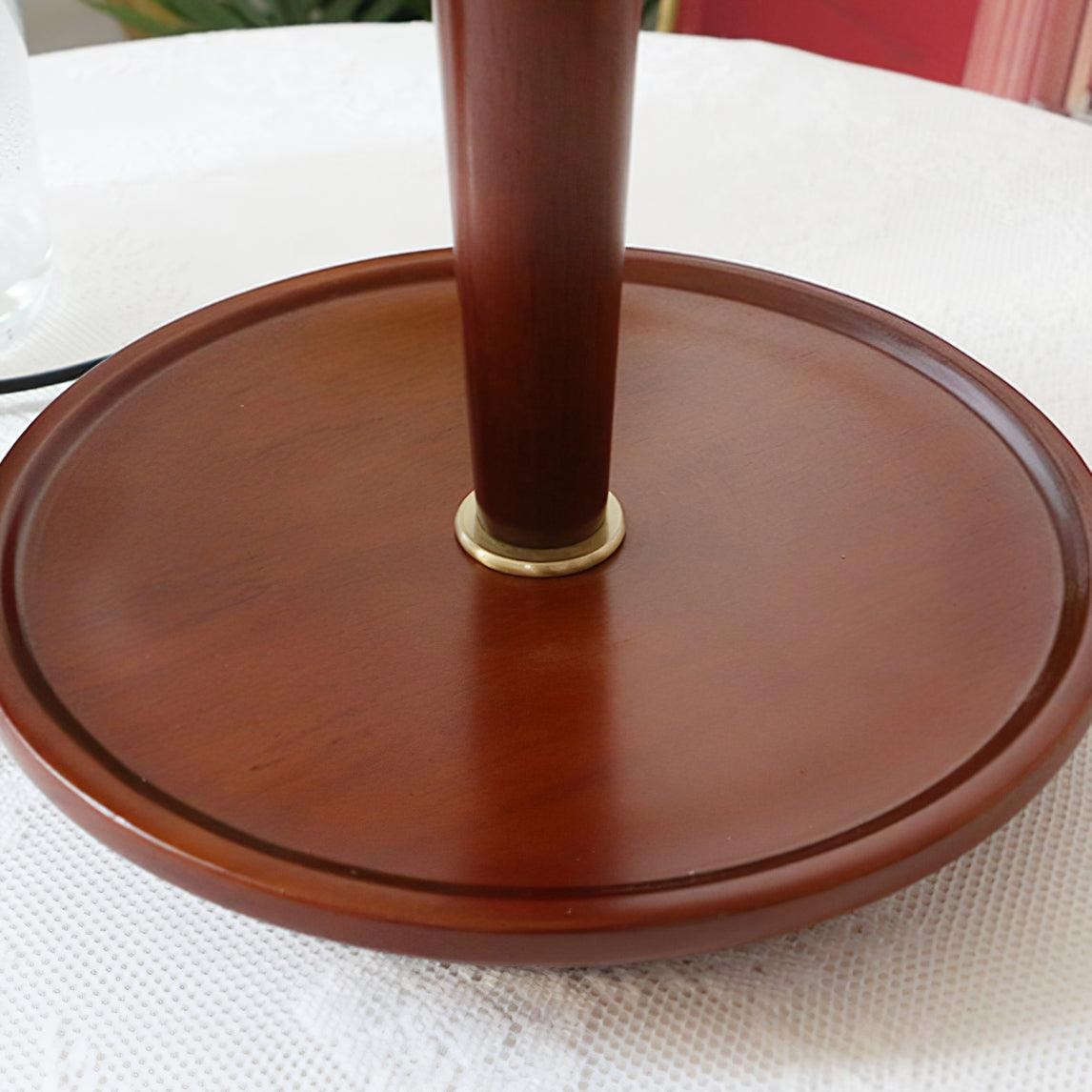 Nordic Retro Pleated Fabric Wooden Table Lamp For Bedroom M480