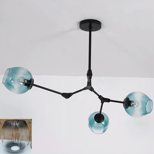 Asymmetrical Articulated Globe Branching Bubble Chandelier