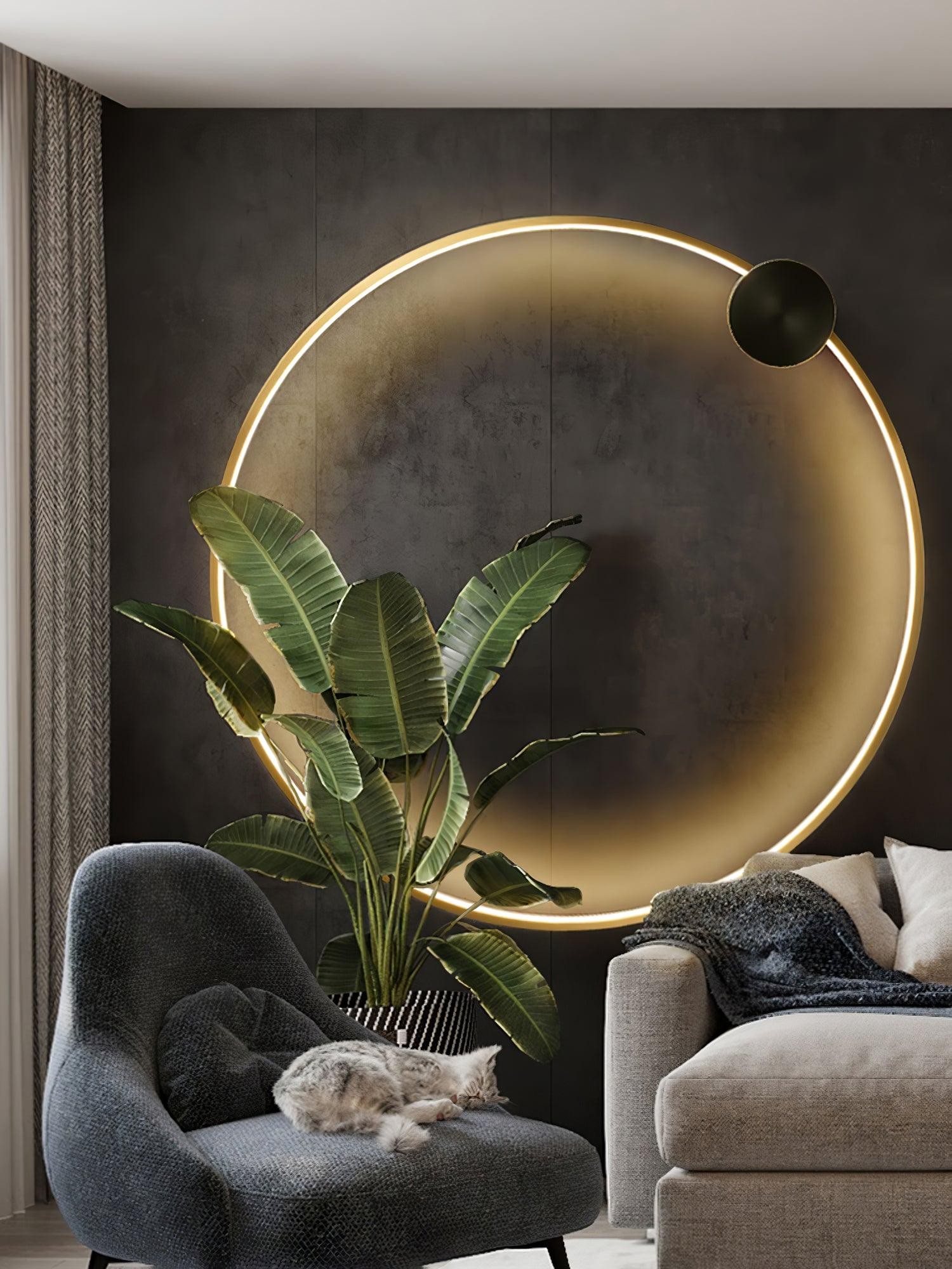Minimalist Creative Simple Brass Round LED Wall Light M429