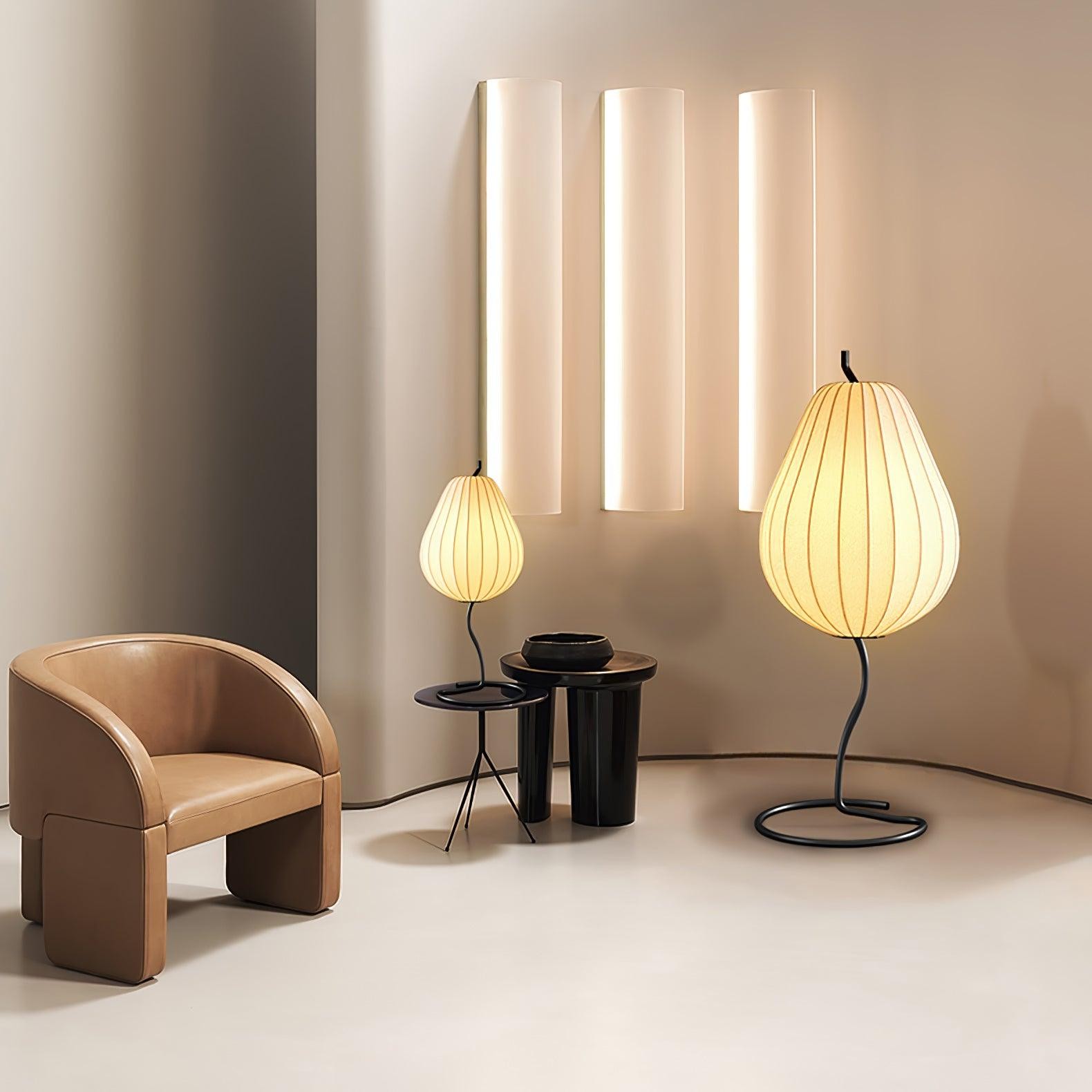 Pear-shaped Shite Floor Lamp Suitable For Living Room M35