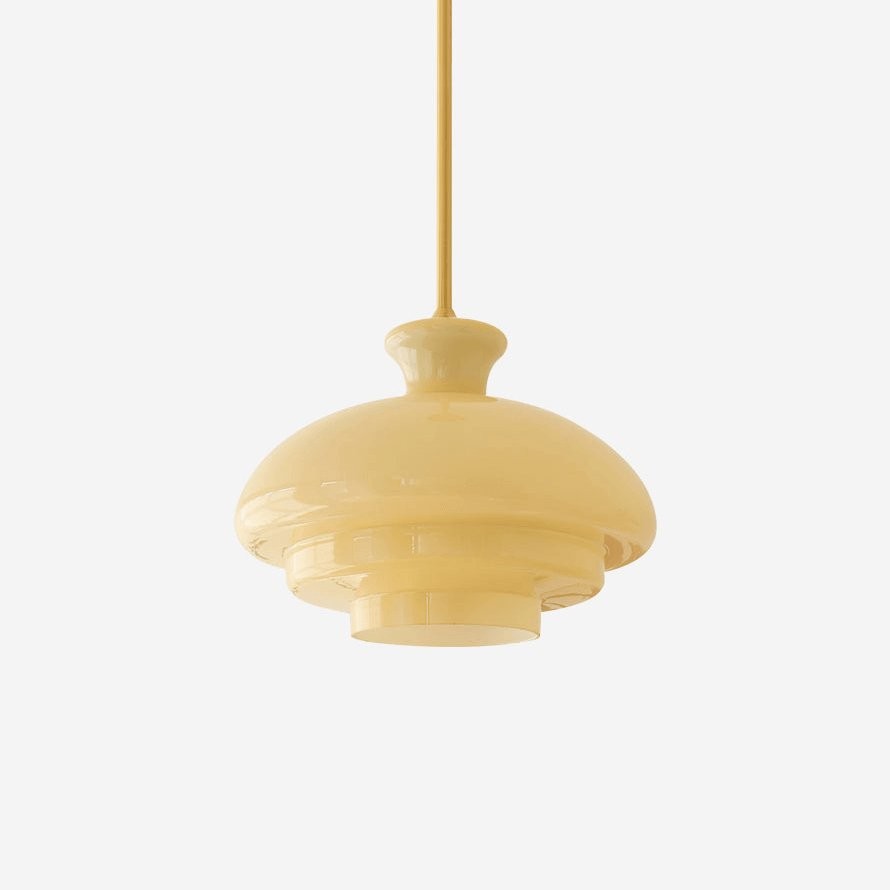 Round Yellow Stylish Simple Glass Pendant Lamp M36