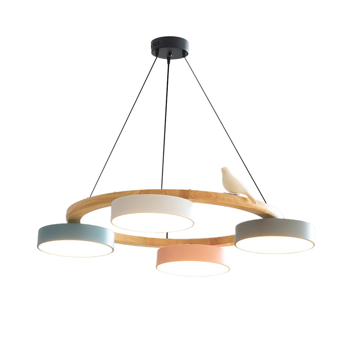 Nordic Wooden Bird Creative Round Chandelier S187
