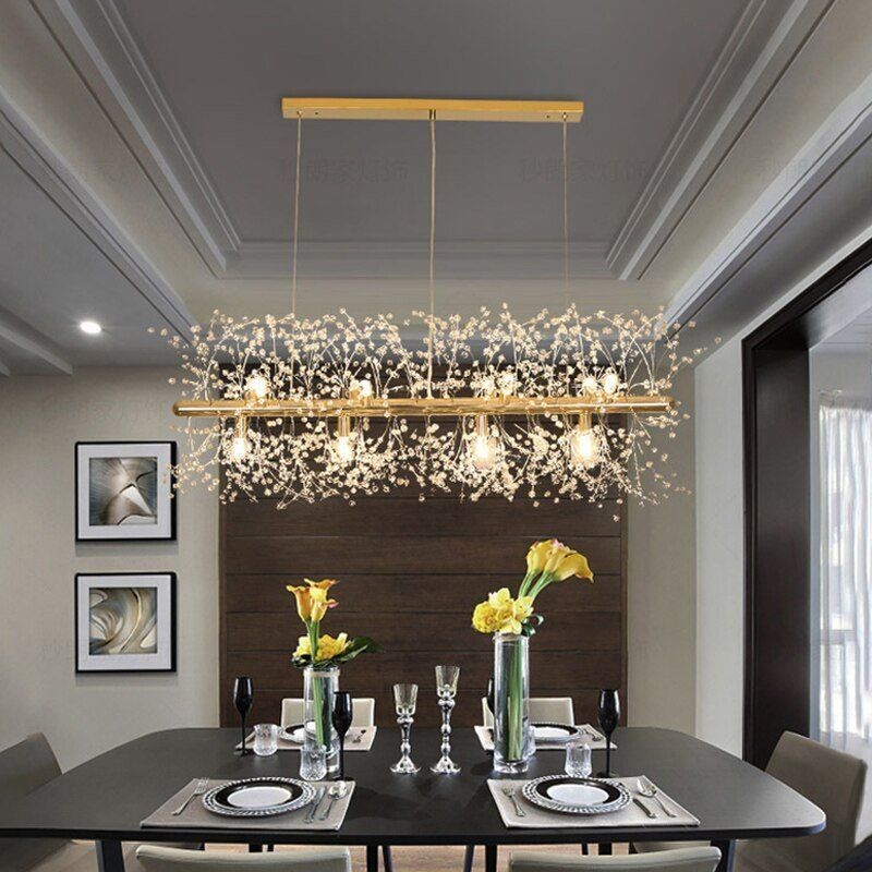 Modern Rectangular Crystal Fireworks Chandelier S15