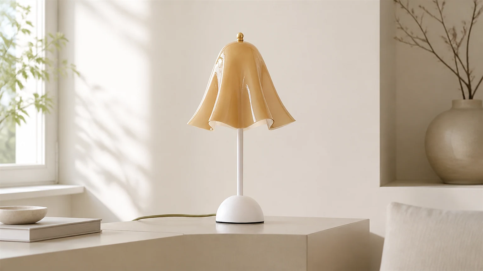 Lampa stołowa Bellis D106 w ciepłej oprawie wnętrza