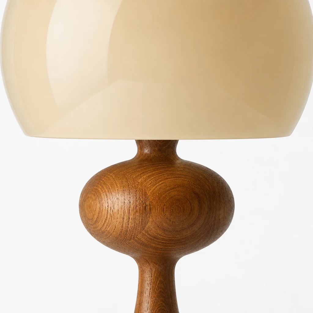Zbliżenie na materiały i wykończenie lampy stołowej Larkin