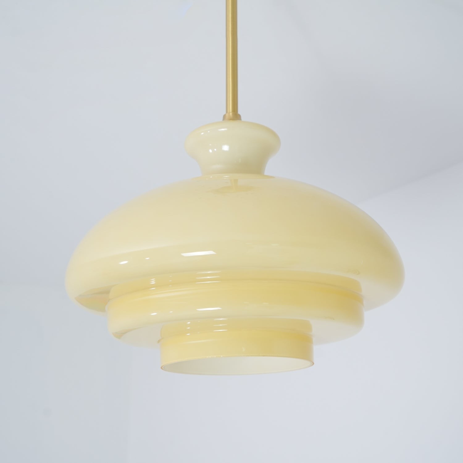 Round Yellow Stylish Simple Glass Pendant Lamp M36