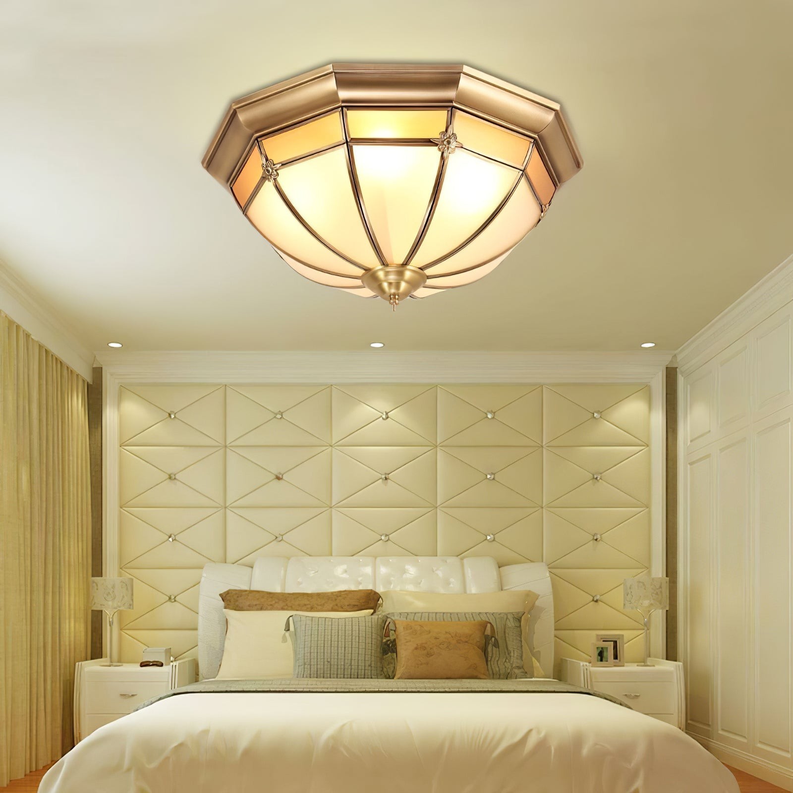 Dome Brass Flush Ceiling Lamp M563
