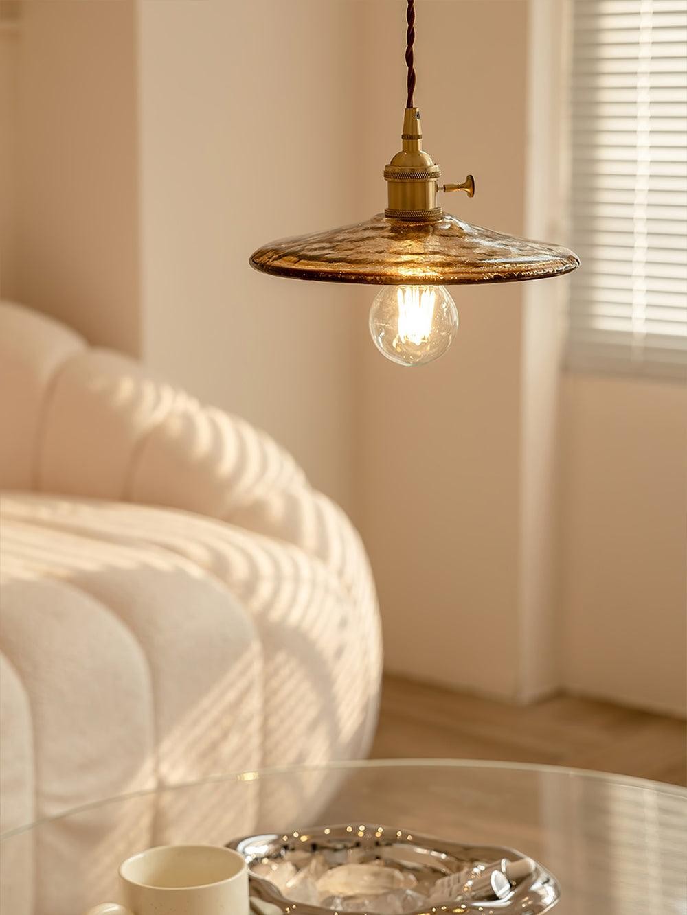 Brass Vintage Clear Glass Pendant Light M34
