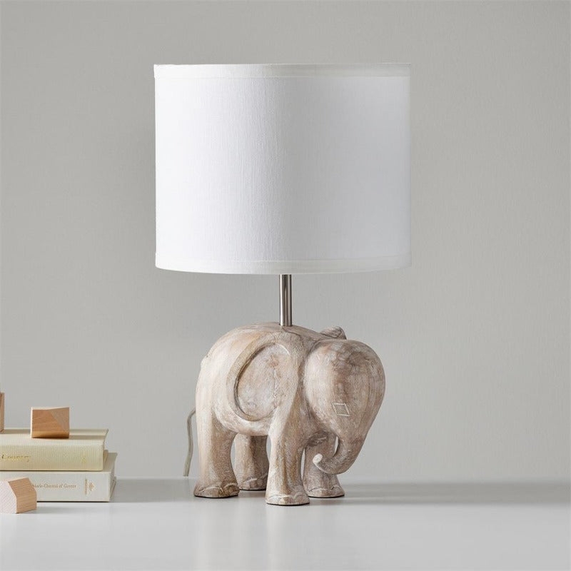 Carved Wood Animal Table Lamp D521