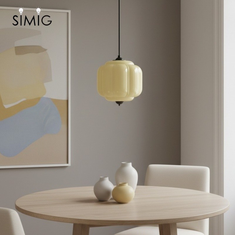 Vintage Cream Glass Pendant Light – Eloise Retro Chandelier S195