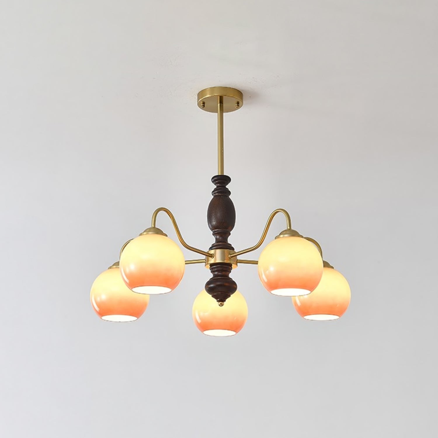 French Medieval Style Caramel Orb Chandelier M82