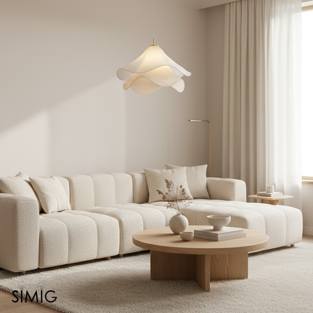 Ethereal Elegant Floral Pendant Light - Adjustable Modern Ceiling Fixture for Living Rooms T087