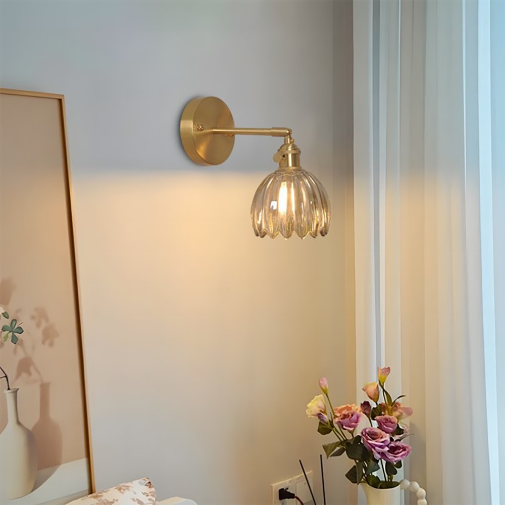 Retro Flower Bud Tulip Glass Wall Lamp S98