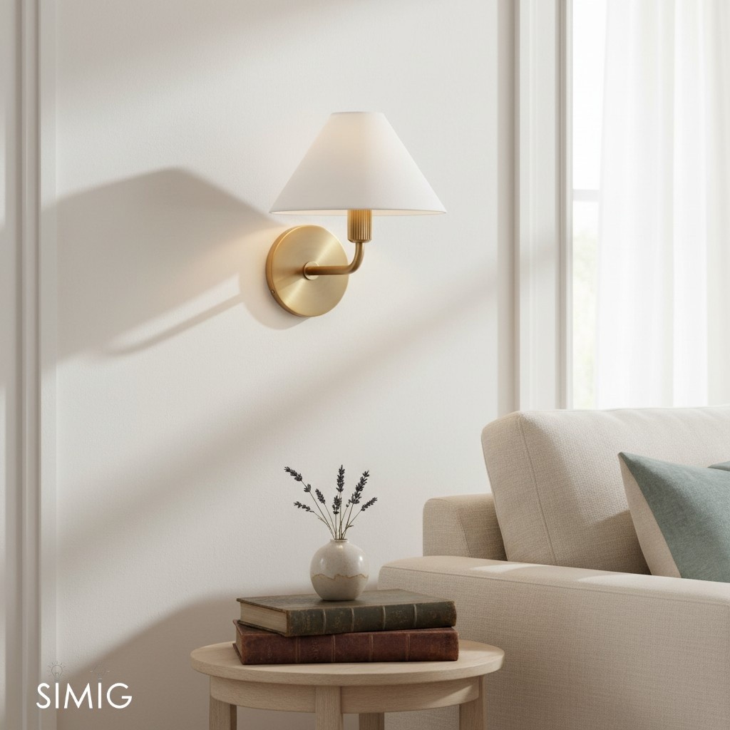 Diora Contemporary Wall Sconce Light - Elegant Brass Fixture for Home or Office T040