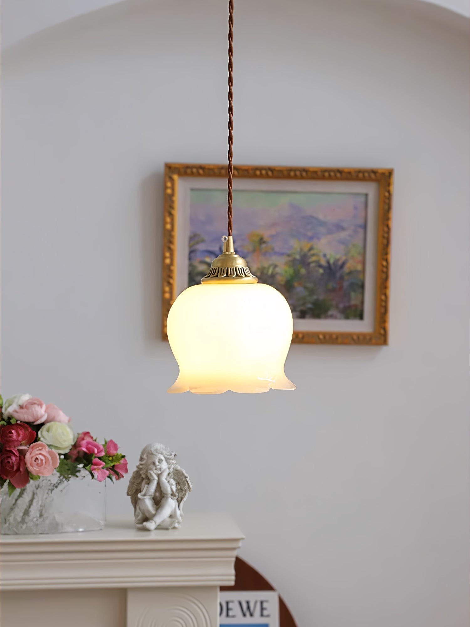Traditional Glass Flower Pendant Lamp M316