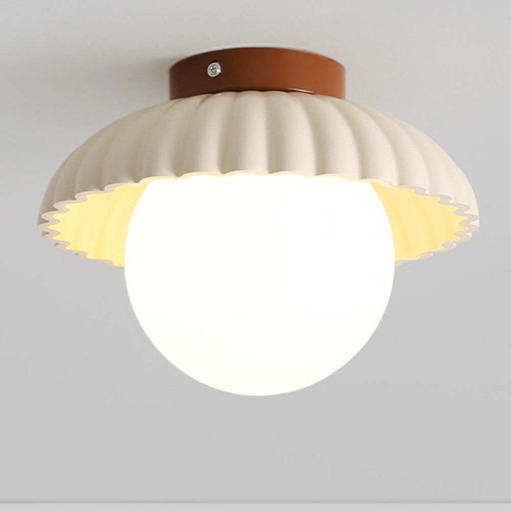 Cream Flower Bud Glass Hallway Ceiling Light S161