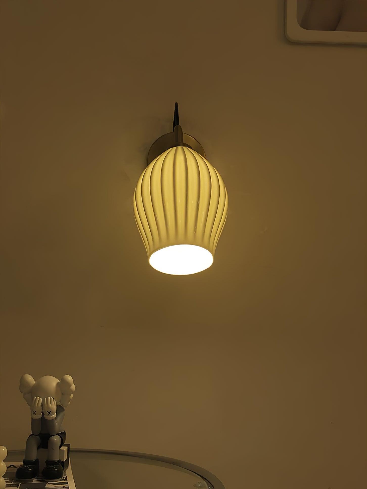 Cream Style Ceramic Ribbed Wall lamp M79